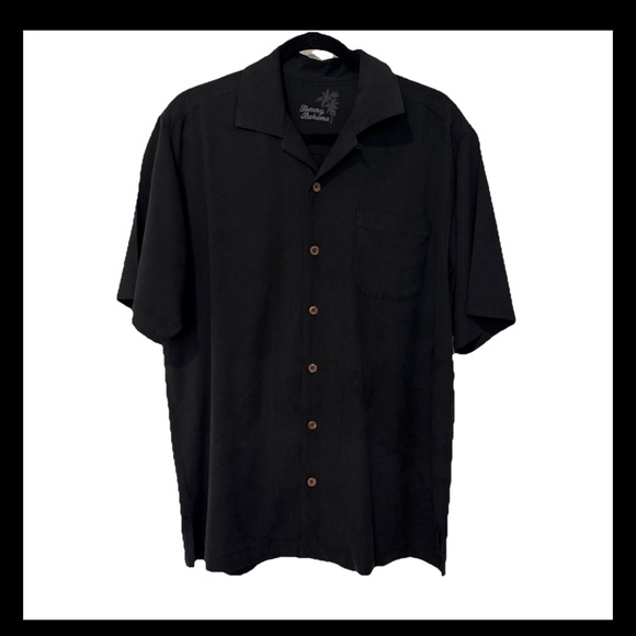 Tommy bahama men’s black  silk shirt small - Picture 1 of 10
